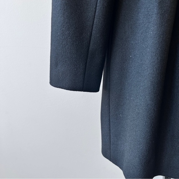 Badgley Mischka Scandi Girl Black Wool And Leather Women’s Fall Winter Coat 6 - Picture 8 of 11